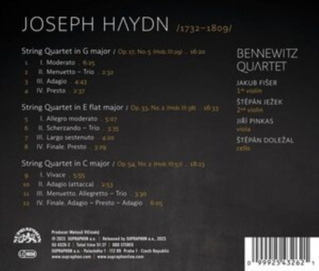 Bennewitz Quartet - Haydn String Quartets Op. 17. 33 & 54 (CD)