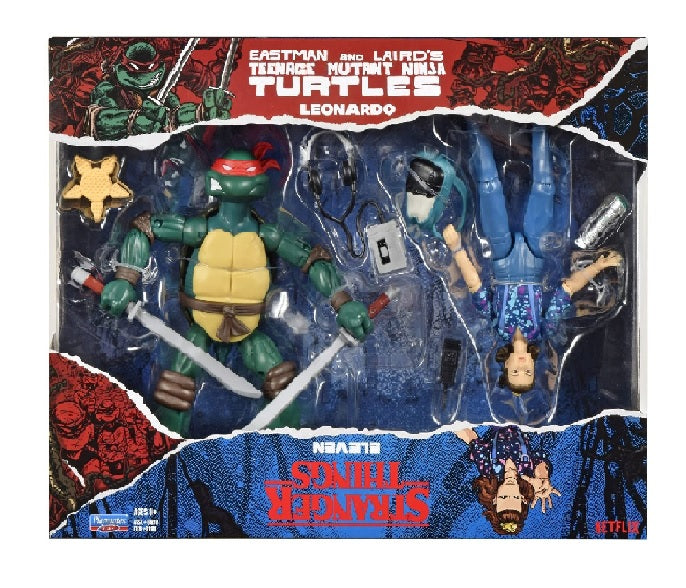 Bandai: 2 Pack Action Figure VS - TMNT vs Stranger Things (Leonardo & Eleven) (Figures)