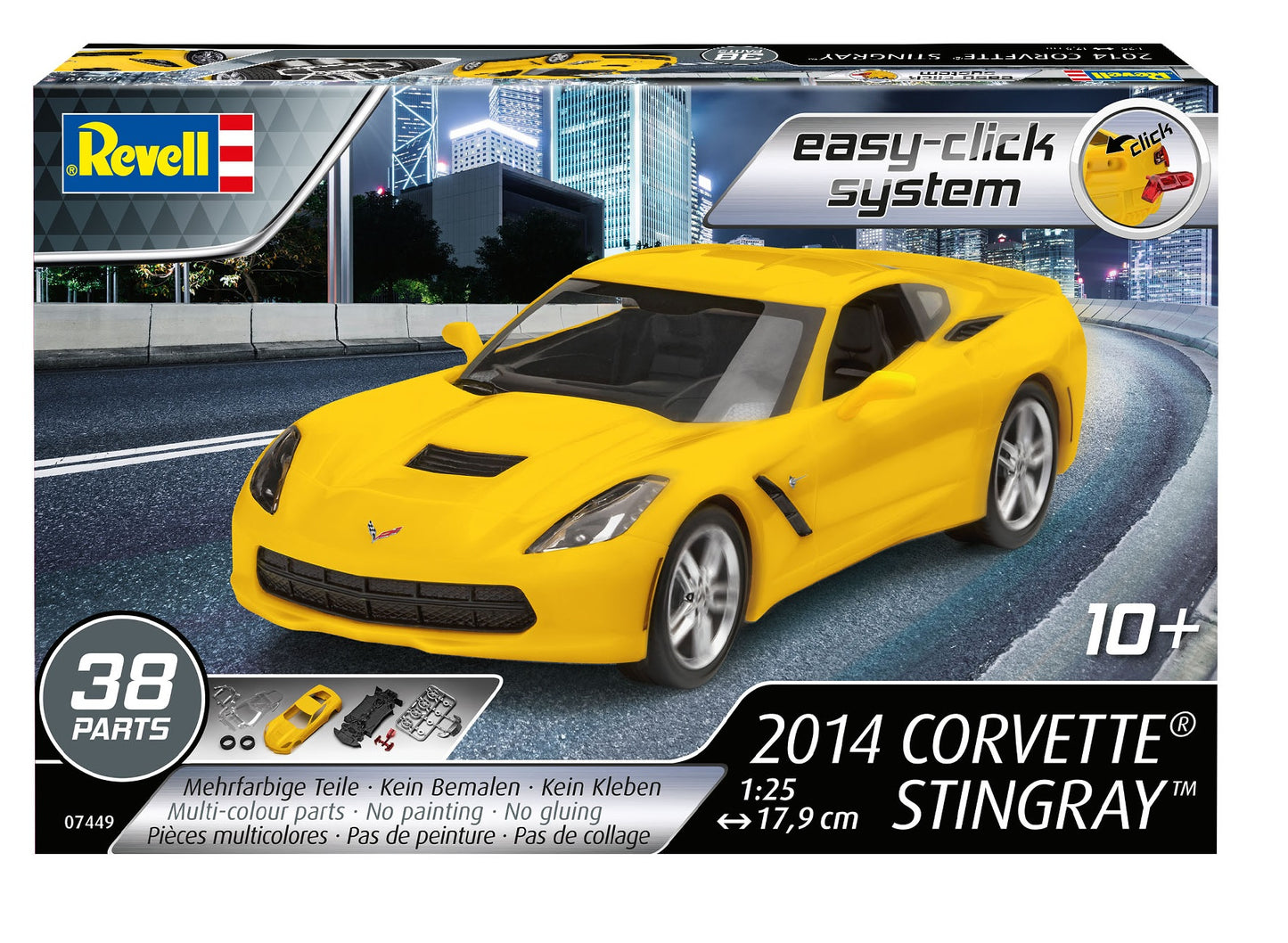 Revell Model Kit 2014 Corvette Yellow 1:25 07 (Model Kit)