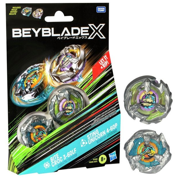 Beyblade X - Dual Pack- Bite Croc 3-60LF (Attack) & Sting Unicorn 4-60P (Balance) (Toys)