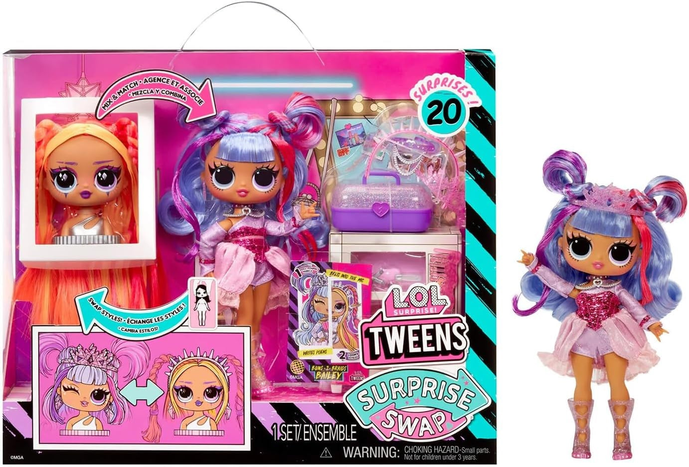 L.O.L. Surprise Tweens Surprise Swap Fashion Doll - Buns 2 Braids Bailey