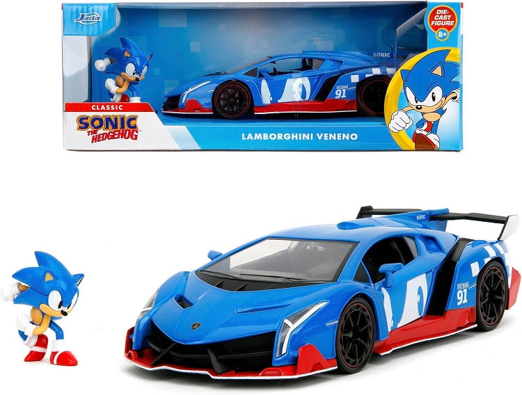 Jada - Sonic Lamborghini Veneno with Figure 1 -24 Die -Cast
