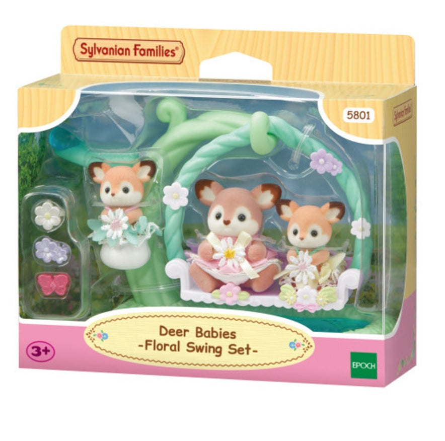 Sylvanian Families - Deer Babies - Floral Swing Set