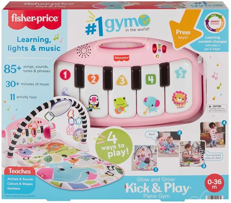 Fisher Price - Glow & Grow Kick & Play Gym Pink