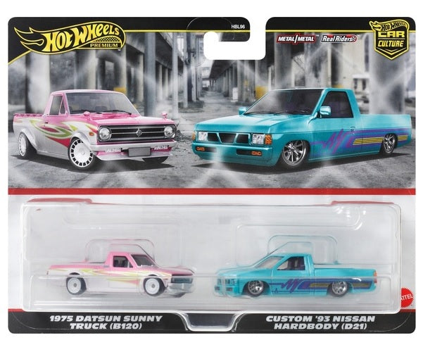 Hot Wheels - Premium Car Culture - Real Riders 2-pack (1975 Datsun Sunny Truck B120 & Custom 93 Nissan Nardbody D21) (Toys)