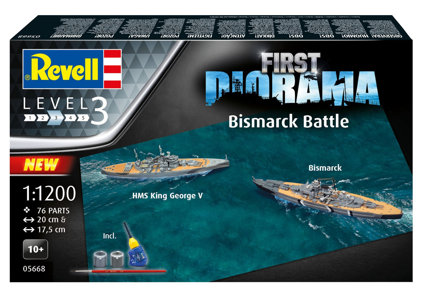 Revell First Diorama Set Bismarck Battle 1:1200 (Model Kit)