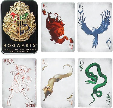 Harry Potter Hogwarts Playing Cards In A Tin Black