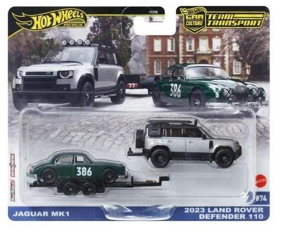 Hot Wheels - Premium Car Culture Team Transport - Jaguar MK1 (2023 Land Rover Defender 110) (Toys)