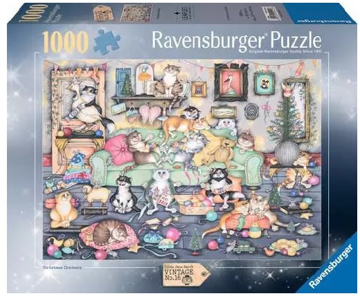 Ravensburger Puzzle - Crazy Cats Christmas Crackers, 1000pc (Jigsaw Puzzle)