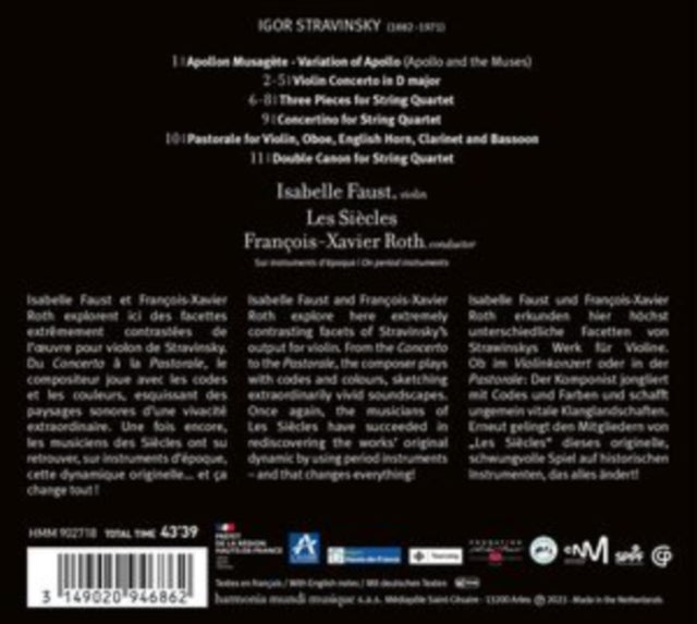 Isabelle Faust / Francois-Xavier Roth / Les Siecles - Stravinsky: Violin Concerto & Chamber Works (CD)