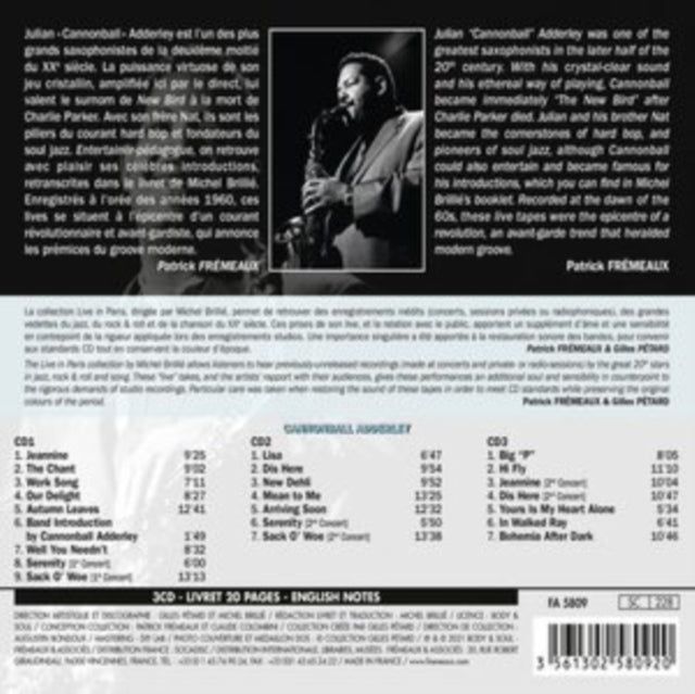 Cannonball Adderley - Live In Paris - 1960-1961 (CD)