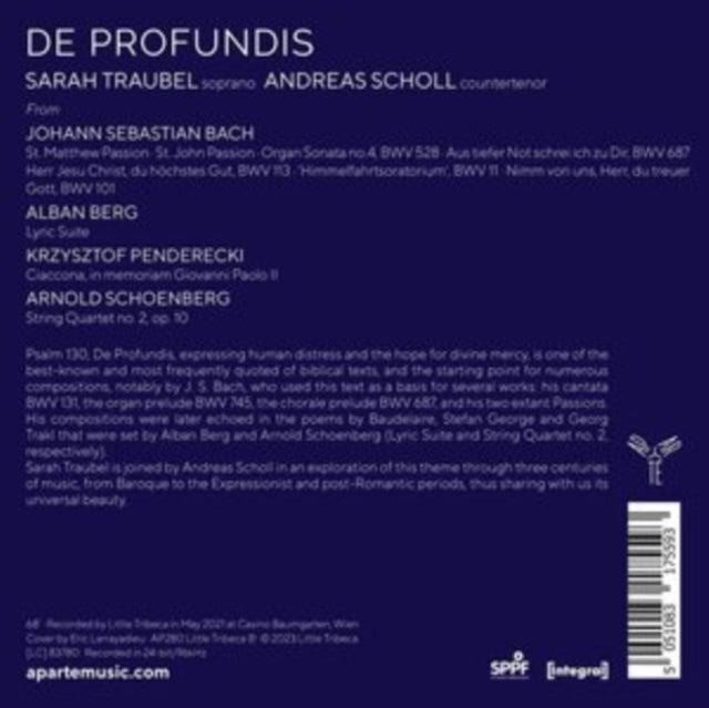 Sarah Traubel / Andreas Scholl - De Profundis (CD)