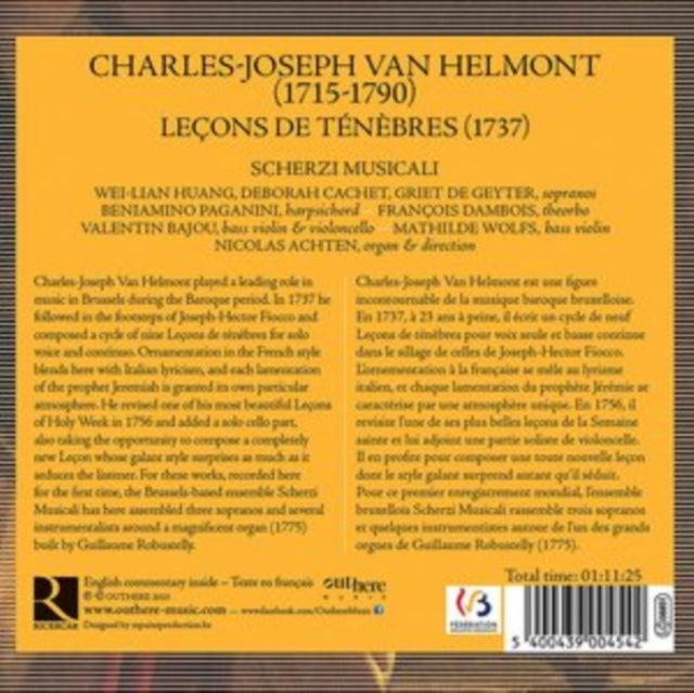 Scherzi Musicali / Nicolas Achten - Charles-Joseph Van Helmont: Lecons De Tenebres (CD)