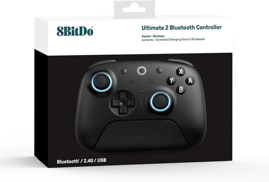 8BitDo Ultimate 2 Wireless Controller with Charging Dock for PC & Android (Black) (PC)