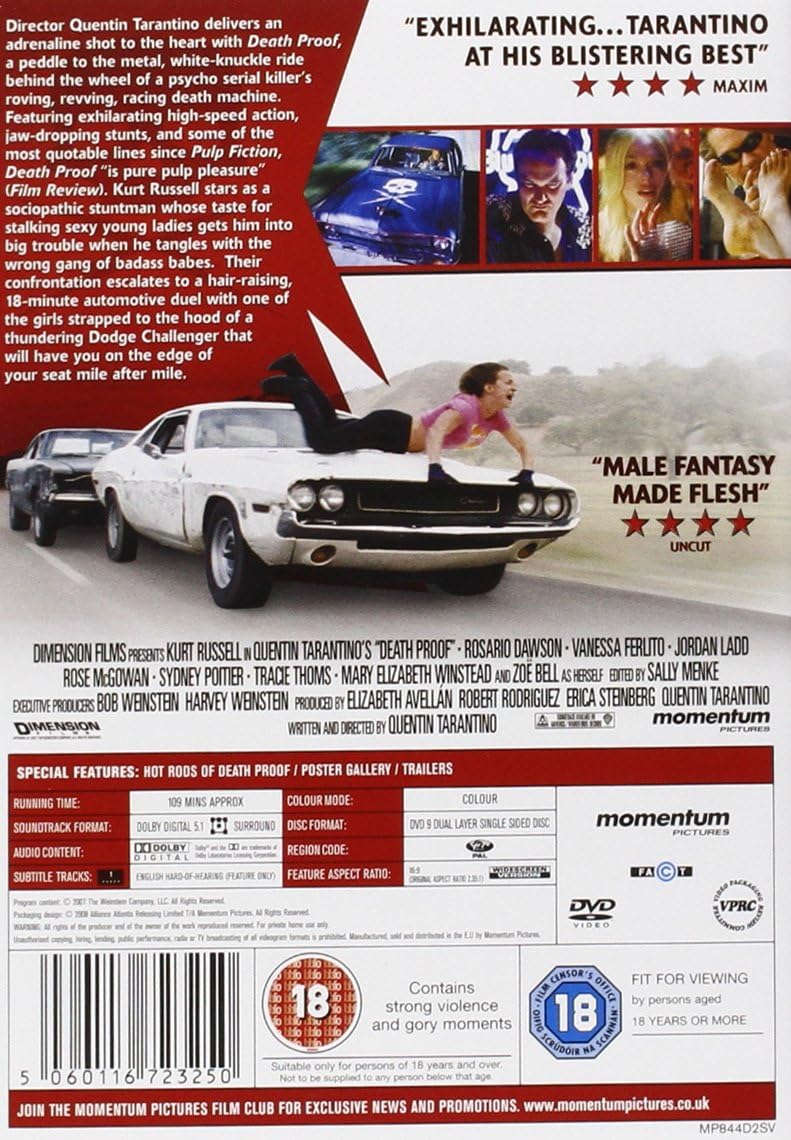 Death Proof (2007) (DVD) (Second-hand)