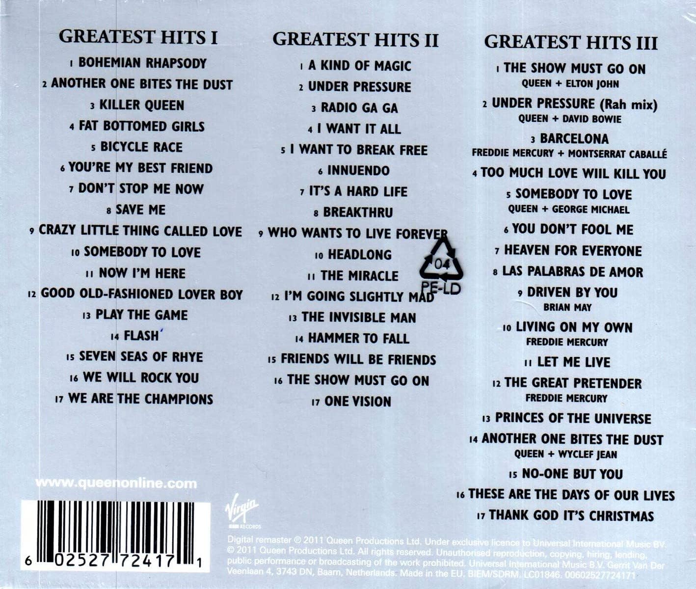 Queen - Greatest Hits 1 2 & 3 - The Platinum Collection (CD)