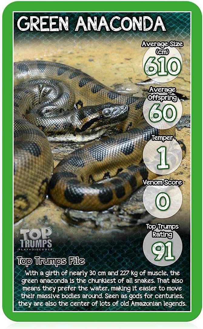 Top Trumps Card Game Classics Snakes