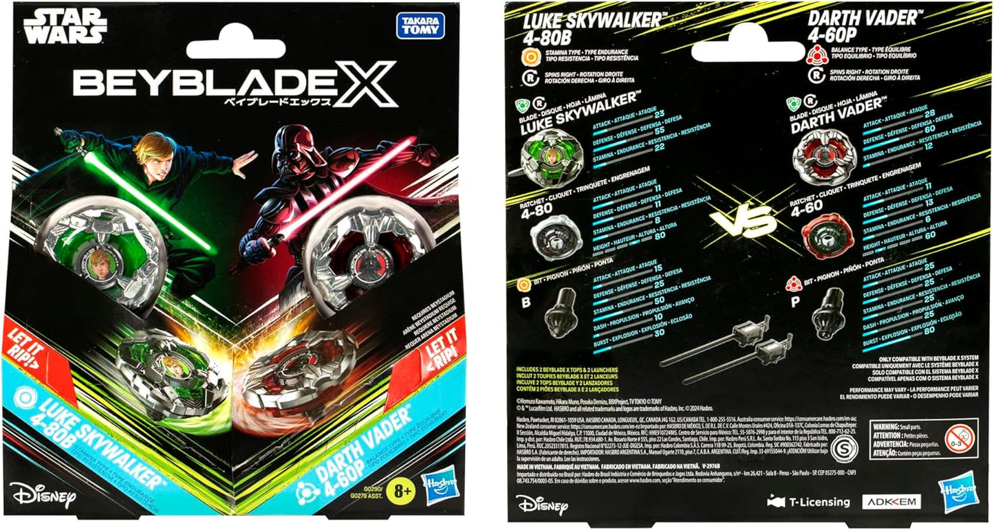 Beyblade X - Dual Pack - Luke Skywalker 4 -80B (Stamina) vs Darth Vader 4 -60B (Balance)