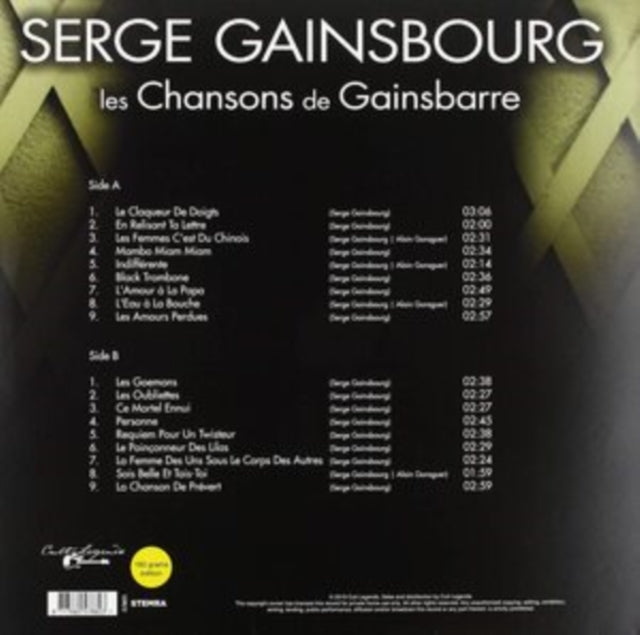Serge Gainsbourg - Les Chansons De Gainsbarre (Vinyl)
