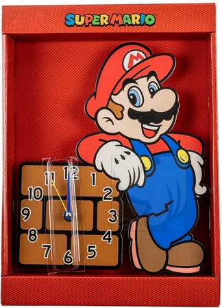 Peers Hardy - Wall Clock Super Mario (Mario leaning on Bricks)