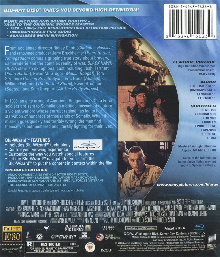 Black Hawk Down (2001) (Blu-ray) (Second-Hand)