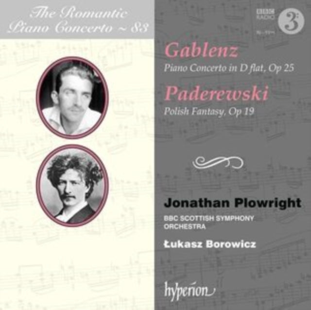 Jonathan Plowright / Lukasz Borowicz: Bbc Scottish Symphony Orchestra - Gablenz & Paderewski: Piano Concertos (CD)