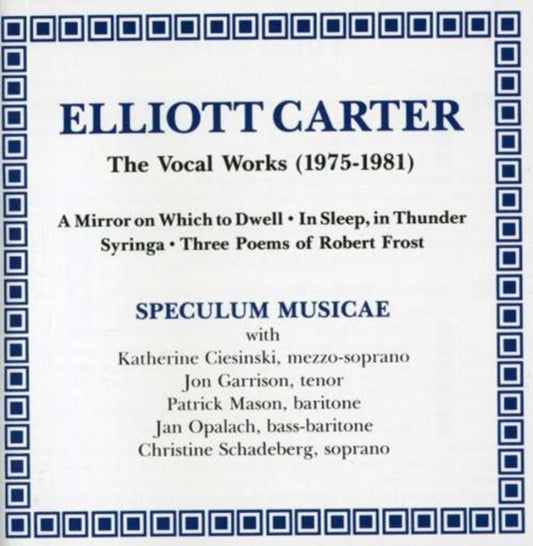 Speculum Musicae - Carterthe Vocal Works 19751981Etc (CD)