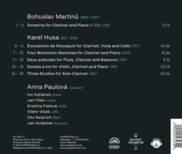 Karel Husa / Bohuslav Martinu / Anna Paulova - Music For Clarinet (CD)