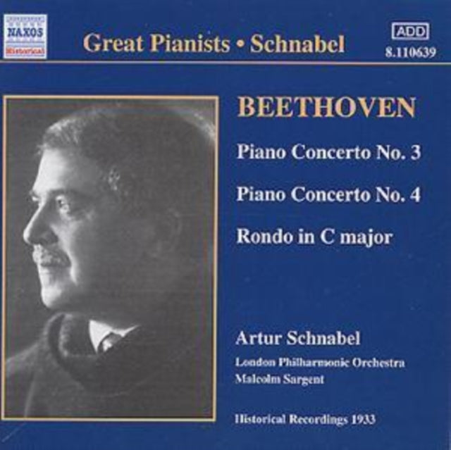 Schnabel / Lpo / Sargent - Beethoven / Piano Concerto No 3 & 4 (CD)