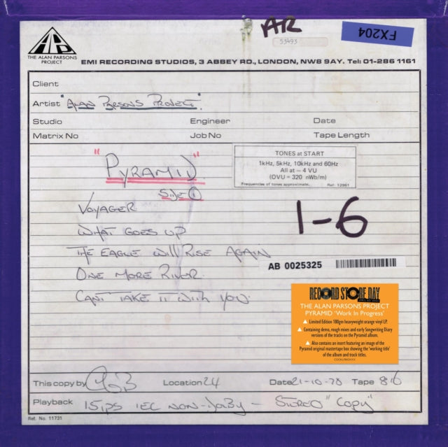 Alan Parsons Project - Pyramid Works In Progress (RSD 2024) (Vinyl)