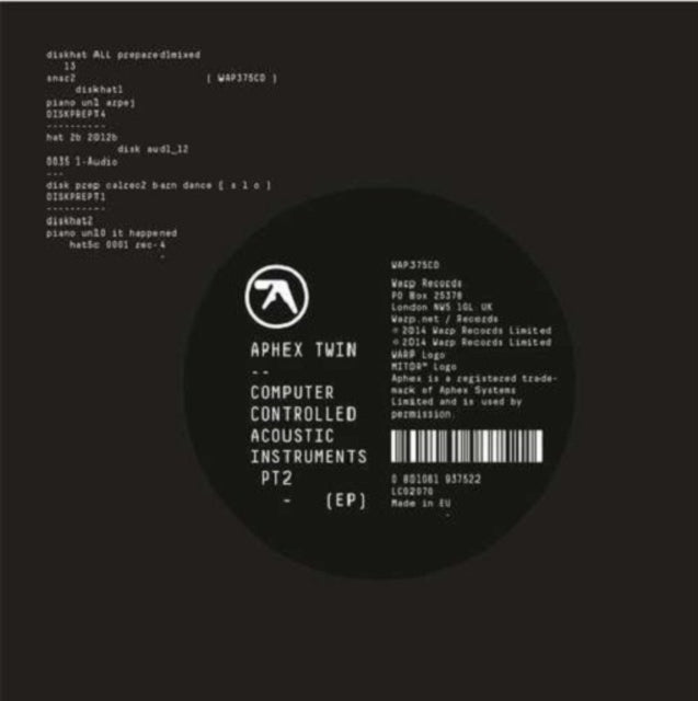 Aphex Twin - Computer Controlled Acoustic Instruments Pt 2 Ep (Vinyl)