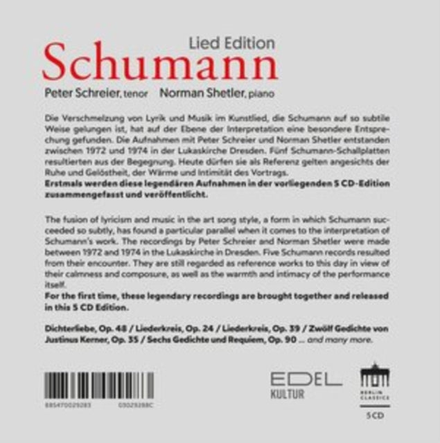 Peter Schreier / Norman Shetler - Schumann Lied Edition (CD)