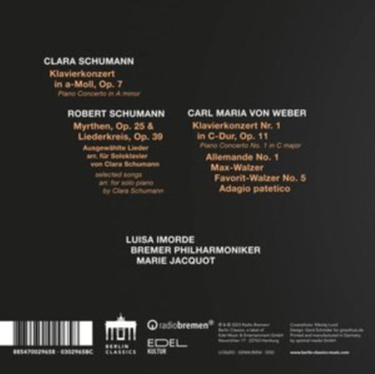 Luisa Imorde / Bremer Philharmoniker / Marie Jacquot - C. Schumann / C.M. Weber Piano Concertos (CD)
