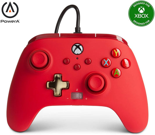 PowerA Enhanced Wired Xbox One Controller - Bold Red (Xbox One)
