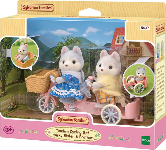 Sylvanian Families - Tandem Cycling Set Husky Sister & Brother