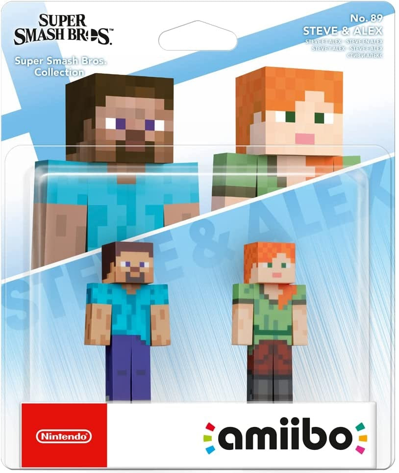 Nintendo Amiibo Character 2 Pack - Minecraft Steve & Alex (Super Smash Bros. Collection) (Nintendo Switch)