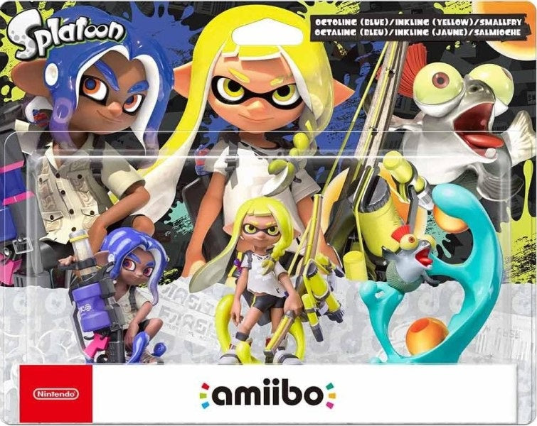 Nintendo Amiibo Character 3 Pack - Octoling (Blue), Inkling (Yellow) & Smallfry (Splatoon Collection) (Nintendo Switch)