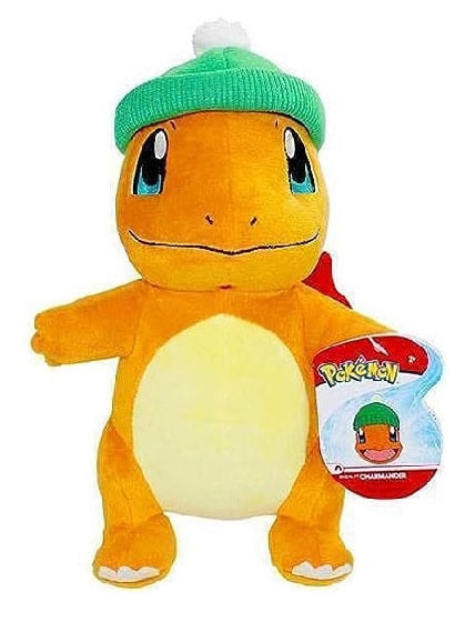 Pokemon Pkw - 8 inch Seasonal Plush (Holiday) Charmander With Santa Hat - W4 