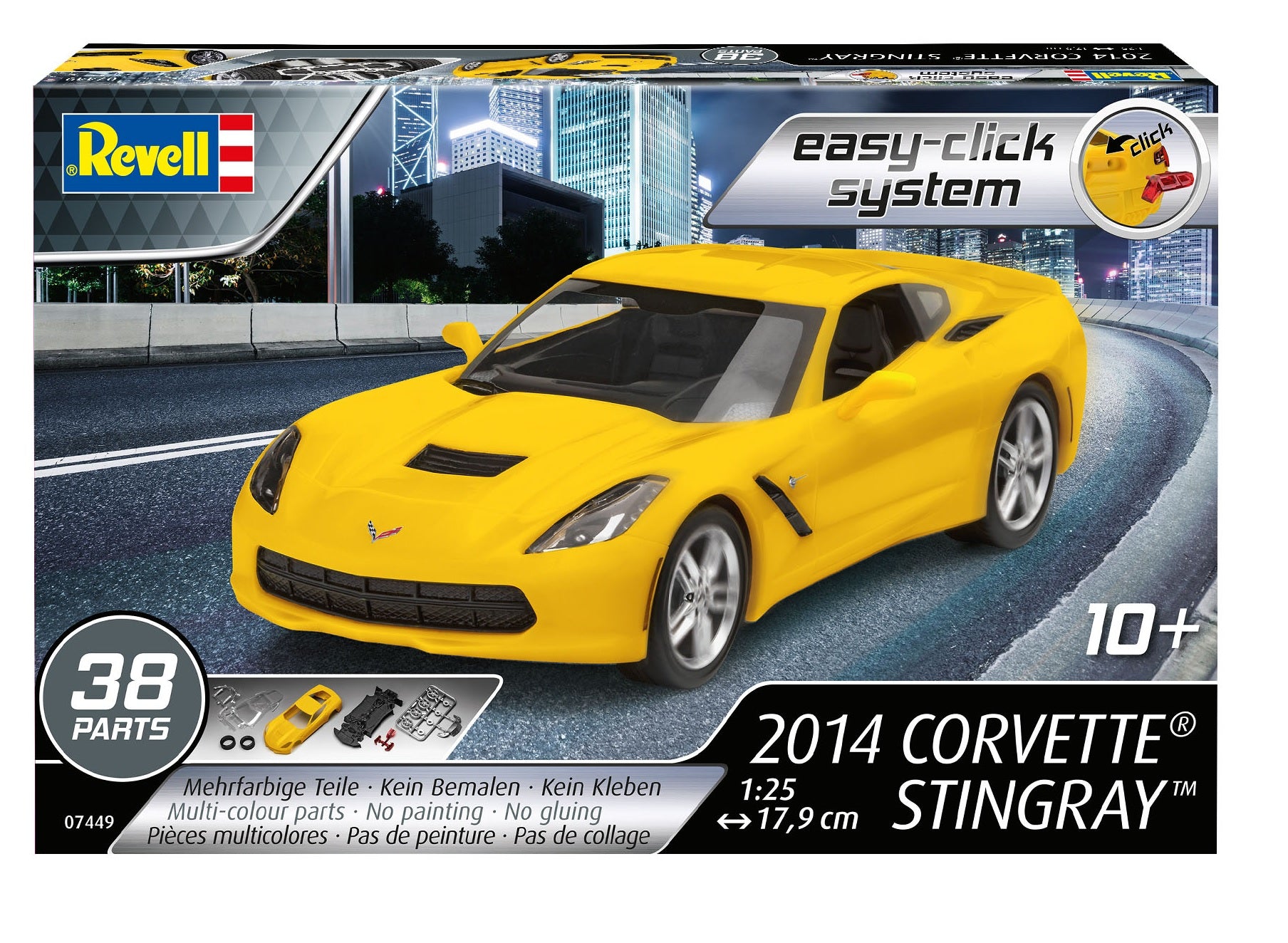 Revell Model Kit 2014 Corvette Yellow 1:25 07  (Model Kit)
