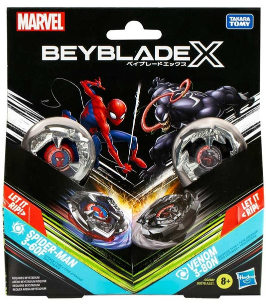 Beyblade X - Dual Pack - Spider -man 3 -60F (Attack) & Venom 3 -80N (Defense)