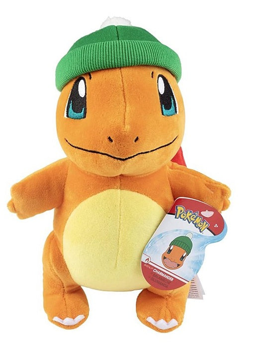 Pokemon - 8 inch Charmander with beanie hat - W1 