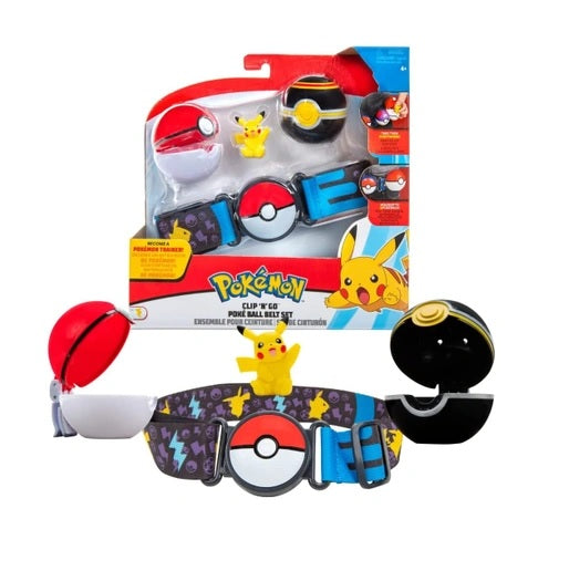 Pokemon - Clip 'n' Go Poke Ball Belt Set (Poke Ball, Luxury Ball, and Pikachu #7) W6 (Toys)