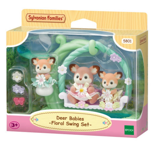 Sylvanian Families - Deer Babies - Floral Swing Set