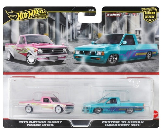 Hot Wheels - Premium Car Culture - Real Riders 2-pack (1975 Datsun Sunny Truck B120 & Custom 93 Nissan Nardbody D21) (Toys)