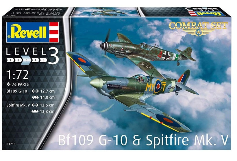 Revell Combat Set Messerschmitt Bf109G-10 & Spitfire Mk.V 1:72 (Model Kit)