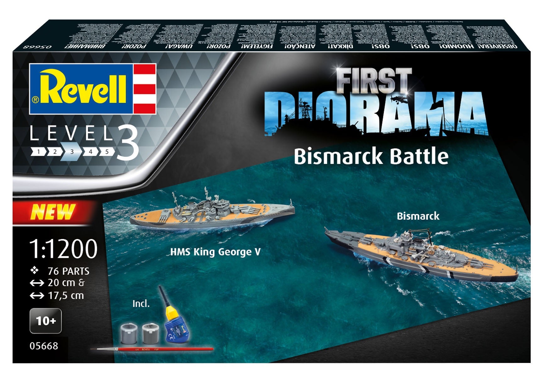 Revell First Diorama Set Bismarck Battle 1:1200 (Model Kit)
