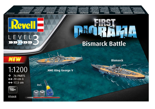 Revell First Diorama Set Bismarck Battle 1:1200 (Model Kit)