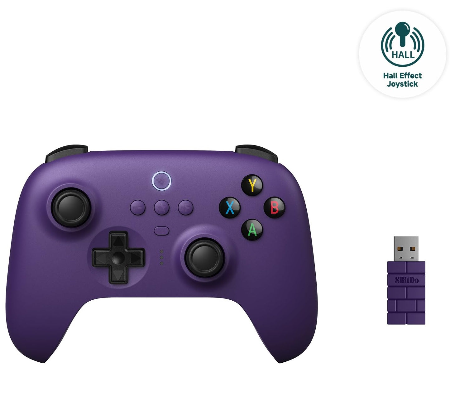 8BitDo - Ultimate 2.4G Wireless Controller with Dock and Hall Effect Joysticks - Purple (PC)