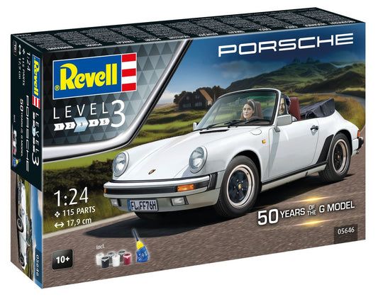 Revell Gift Set Porsche 911 G-Model Cabrio 50th Anniv. 1:24 (Model Kit)