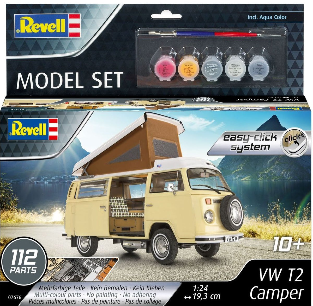 Revell Model Set VW T2 Camper (easy-click) 1:24 (Model Kit)